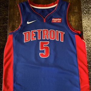 Detroit Pistons Blue/White/Red Official Jersey (Luke Kennard) Large